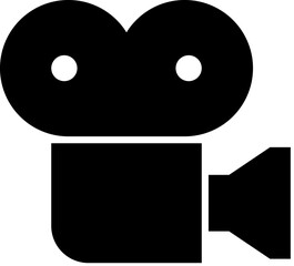 Video camera icon. Simple glyph vector of cinema for UI and UX, website or mobile application on white background