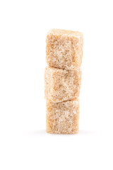 brown sugar cube isolated