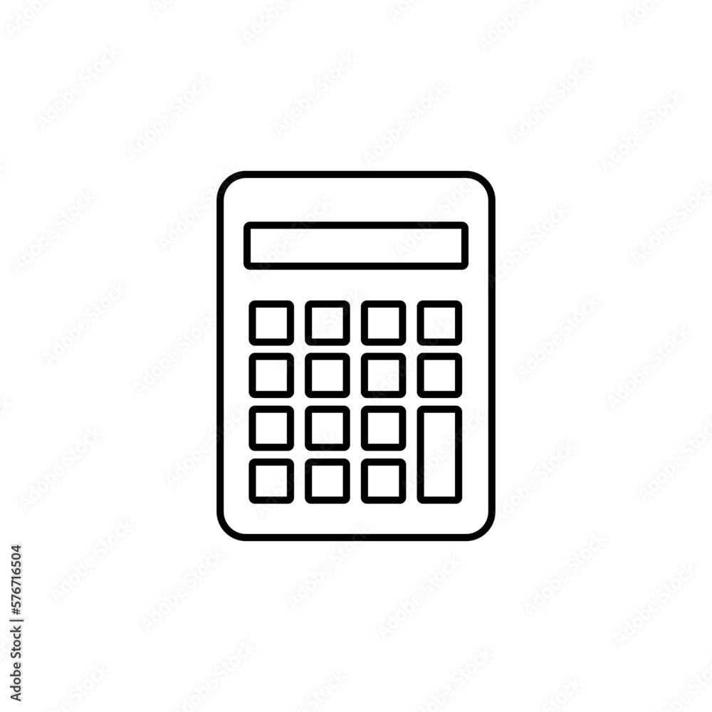 Poster calculator outline icon. simple vector for ui and ux, website or mobile application on white backgro