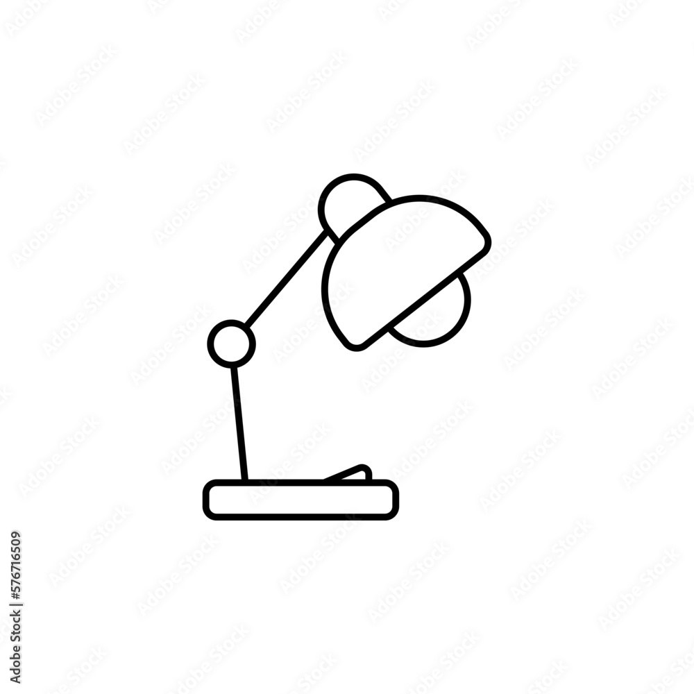 Poster table lamp outline icon. simple vector for ui and ux, website or mobile application on white backgro