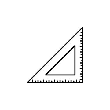 recommend clip art: Triangular ruler outline icon. Simple vector for UI and UX, website or mobile application on white background