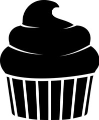 The icon of cup cake. Simple flat icon illustration, vector of cup cake for a website or mobile application on white background