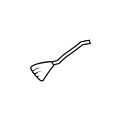 Broom witch icon. Simple outline vector of halloween for UI and UX, website or mobile application on white background