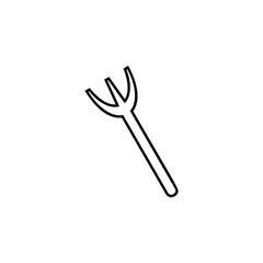 pitchfork icon. Simple outline vector of halloween for UI and UX, website or mobile application on white background