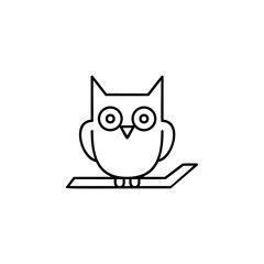 Owl on the branch icon. Simple outline vector of halloween for UI and UX, website or mobile application on white background