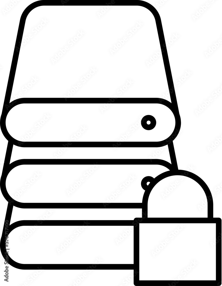 Poster hardware, hard disk, security icon. simple thin line, outline vector of hardware icons for ui and ux