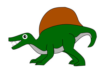 Cute Spinosaurus With White Background. Vector illustration