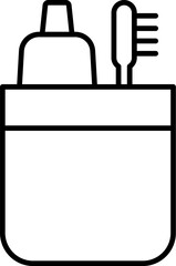 toothbrush icon. Simple thin line, outline vector of Hotel Service icons for UI and UX, website or mobile application on white background