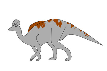 Cute Corythosaurus With White Background. Vector illustration