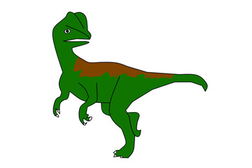 Cute Dilophosaurus With White Background. Vector illustration