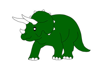 Cute Triceratops With White Background. Vector illustration