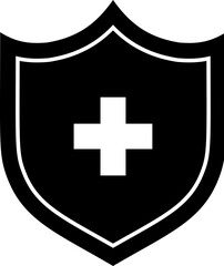 Obraz premium The Medical shield with cross vector icon