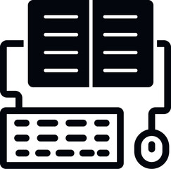 homework, online training, keyboard, mouse icon. Simple glyph, flat vector of Online traning icons for UI and UX, website or mobile application on white background
