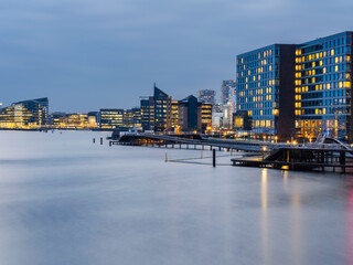 Kalvebod Brygge business district with modern skyline in Copenhagen, Denmark
