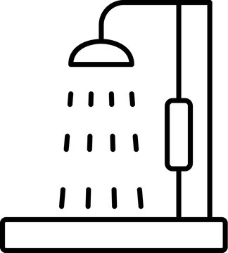 recommend clip art: shower icon. Simple thin line, outline vector of Real Estate icons for UI and UX, website or mobile application on white background