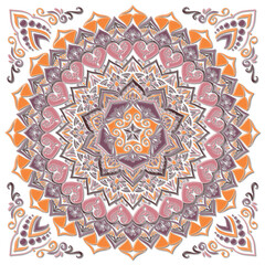 マンダラアート(ハート、幾何学模様、円形、五角形、ツヤ、ガラス)