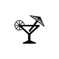 Fototapeta na wymiar Cocktail glyph icon. Simple vector for UI and UX, website or mobile application on white background