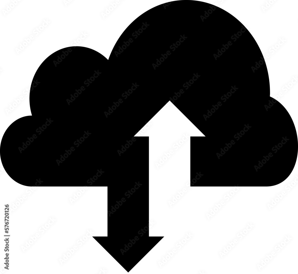 Poster cloud sync refresh icon. simple glyph, flat vector of technology icons for ui and ux, website or mob