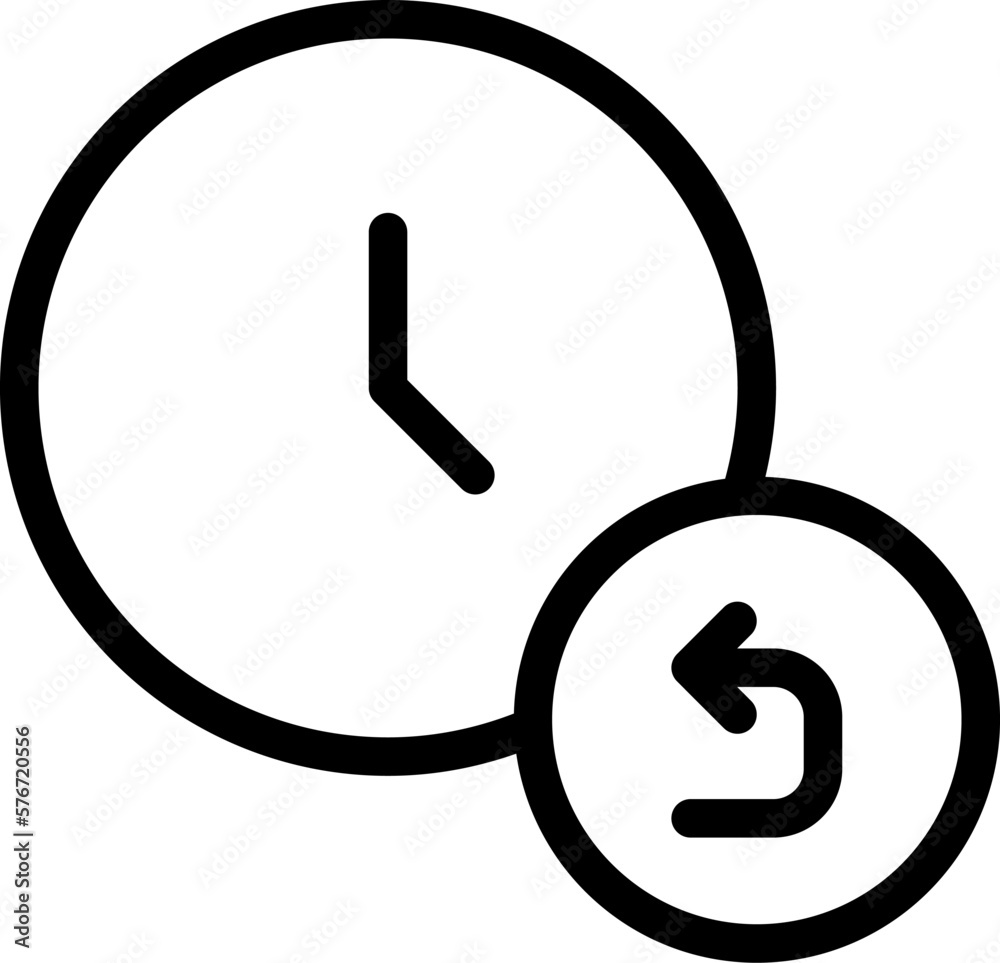 Poster rewind time icon. simple thin line, outline vector of time icons for ui and ux, website or mobile ap