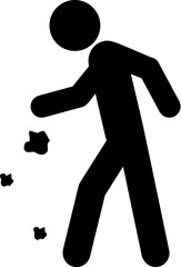 Litter man litter icon. Simple glyph vector of universal set icons for UI and UX, website or mobile application on white background