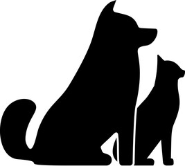 Pets, cat, dog vector icon