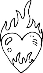Heart on fire sketch