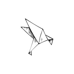 Paper cranes illustration. Simple flat vector of valentine's day icons for ui and ux, website or mobile application on white background