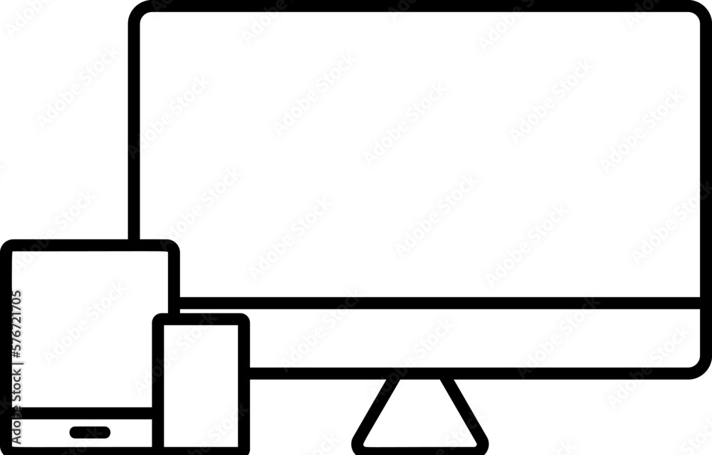 Poster adaptive ,design icon. simple outline vector of web design development set icons for ui and ux, webs
