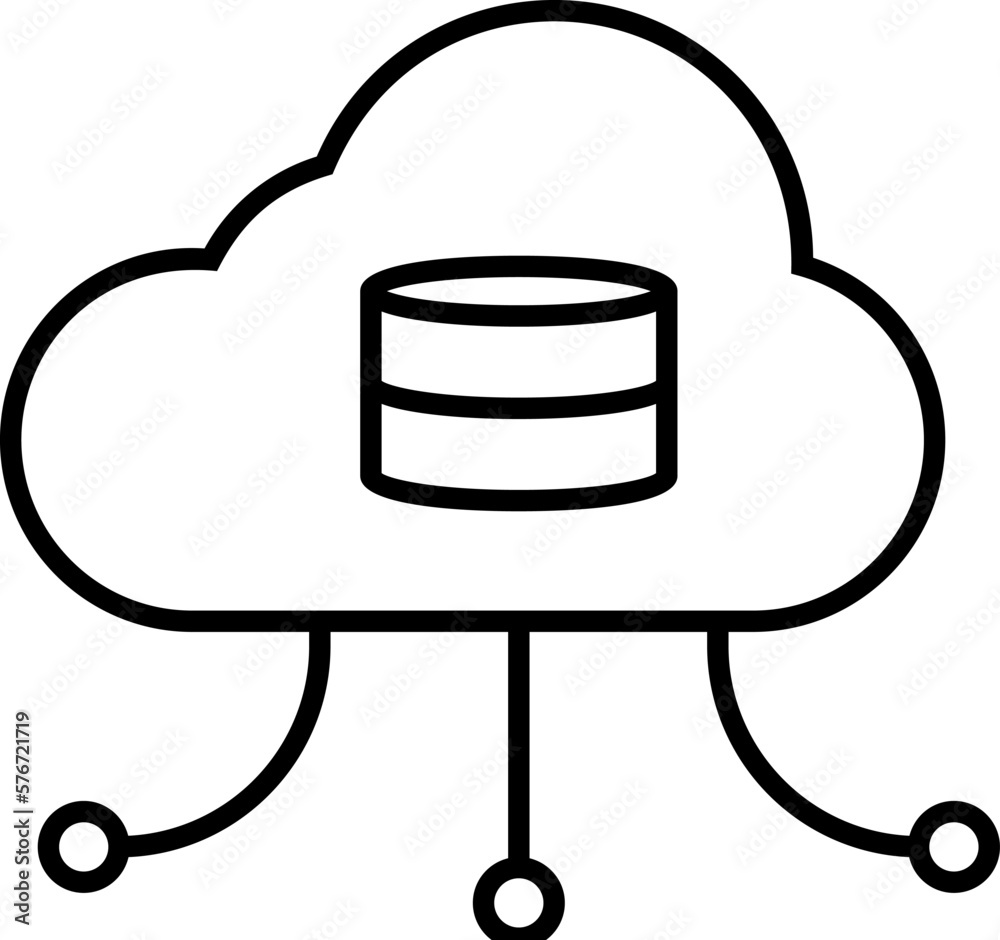 Poster cloud, data, network icon. Simple outline vector of Web Design Development set icons for UI and UX, website or mobile application on white background