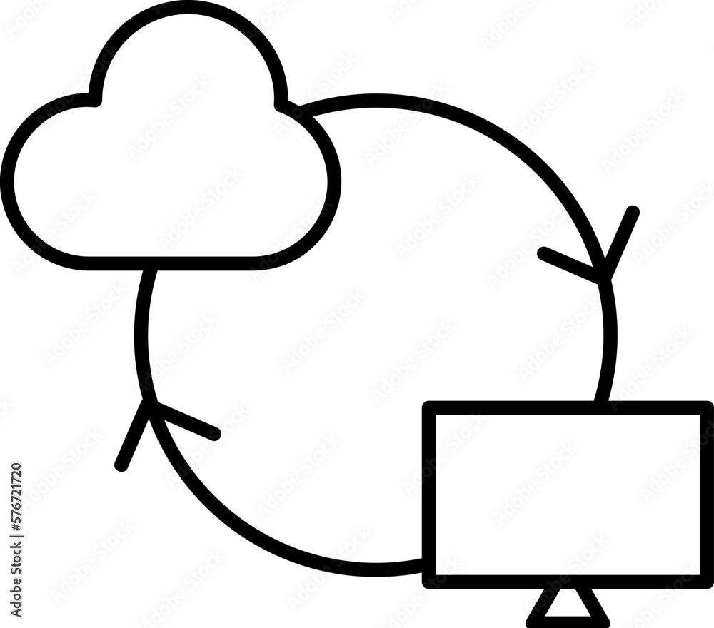Poster cloud, communication icon. simple outline vector of web design development set icons for ui and ux, 