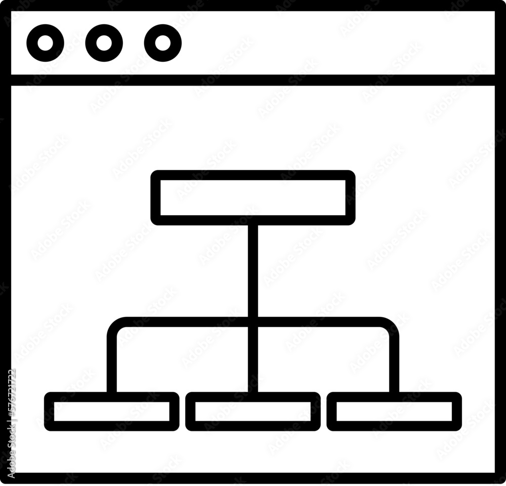 Poster flowchart, mapping icon. simple outline vector of web design development set icons for ui and ux, we