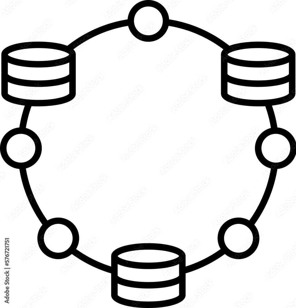 Fototapete database, data, design icon. Simple outline vector of Web Design Development set icons for UI and UX, website or mobile application on white background