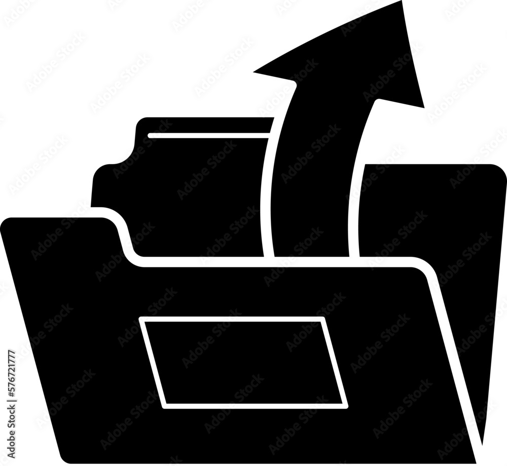 Poster arrow from folder icon. simple glyph, flat vector of web icons for ui and ux, website or mobile appl