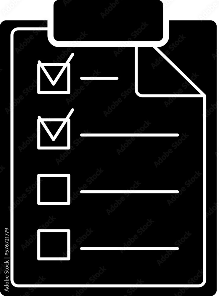 Poster checked filled list icon. simple glyph, flat vector of web icons for ui and ux, website or mobile ap