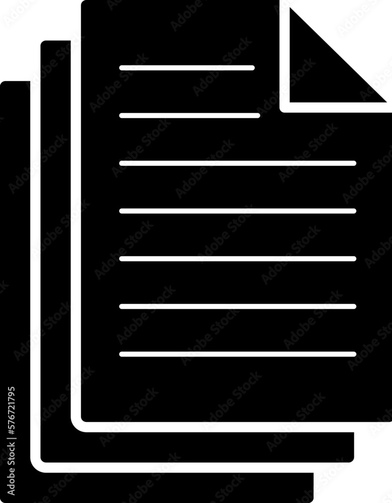 Poster three file document icon. simple glyph, flat vector of web icons for ui and ux, website or mobile ap