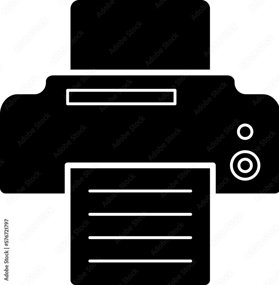 Poster fax or printer with file in style icon. simple glyph, flat vector of web icons for ui and ux, websit