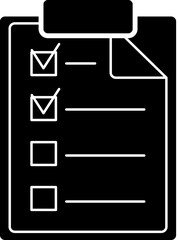 checked filled list icon. Simple glyph, flat vector of Web icons for UI and UX, website or mobile application on white background