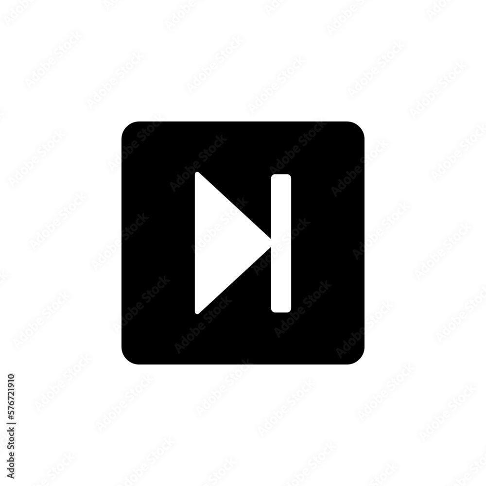 Poster next track button symbol sign icon. simple glyph, flat vector of web icons for ui and ux, website or