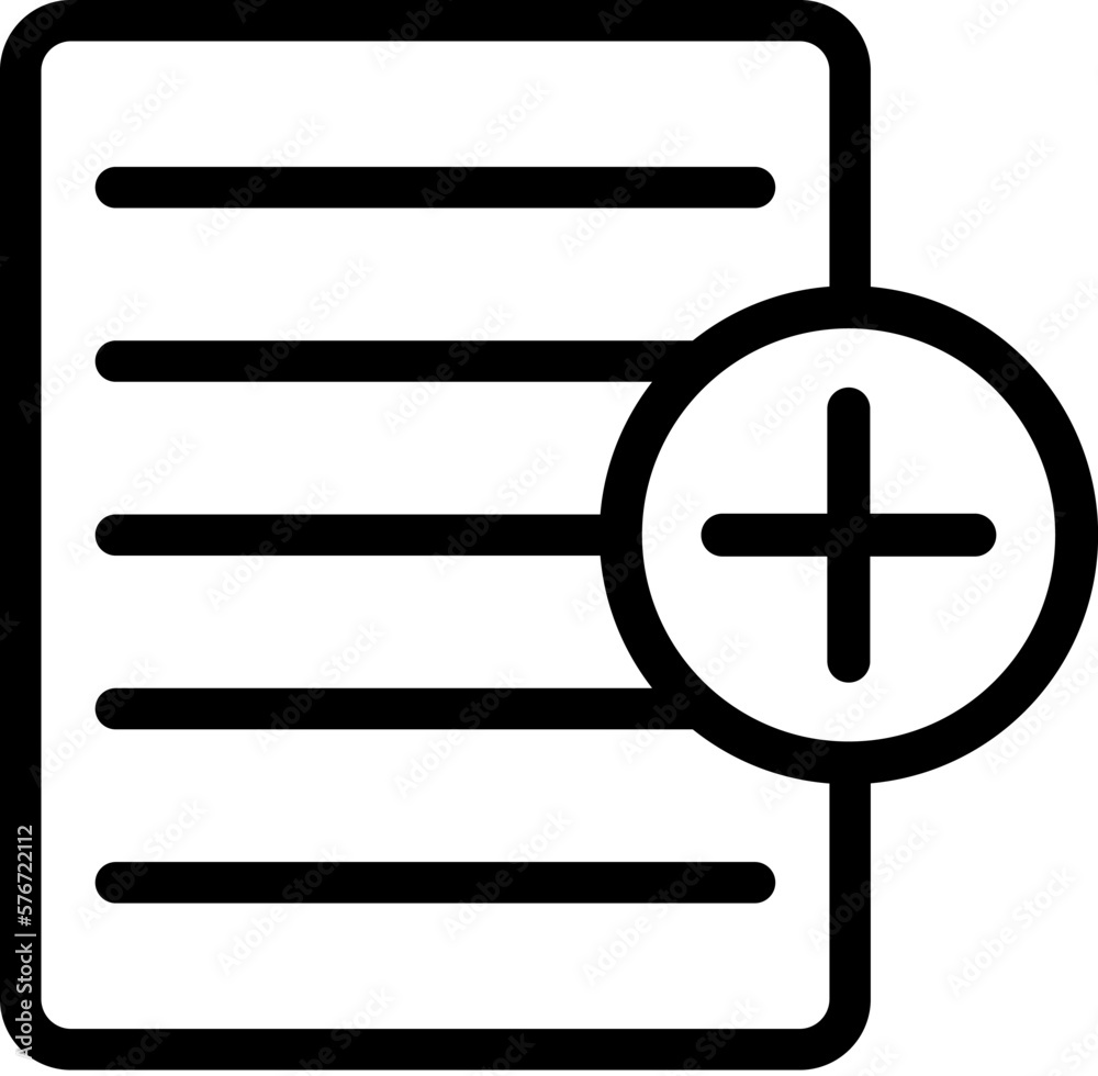 Poster add text file plus icon. simple thin line, outline vector of web icons for ui and ux, website or mob