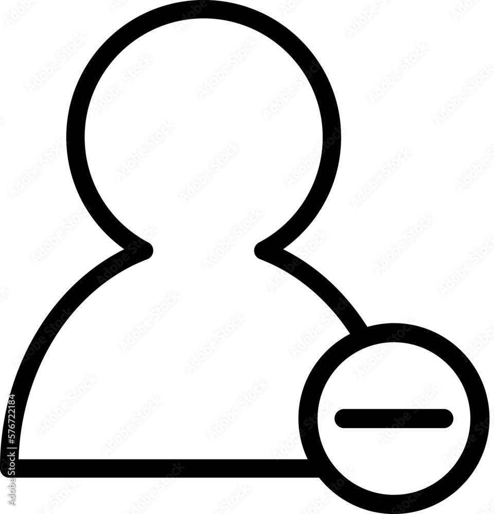Poster minus user icon. simple thin line, outline vector of web icons for ui and ux, website or mobile appl