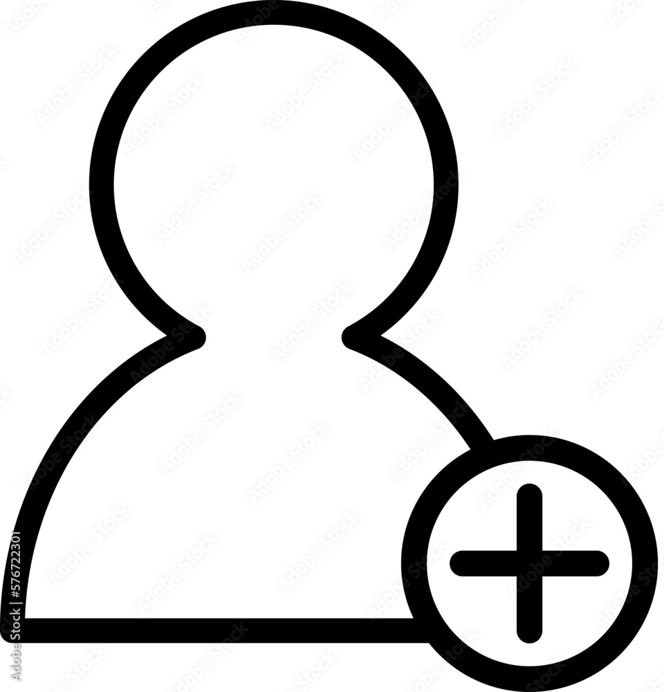 Poster add new user icon. simple thin line, outline vector of web icons for ui and ux, website or mobile ap