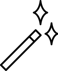 magic wand icon. Simple thin line, outline vector of Web icons for UI and UX, website or mobile application on white background