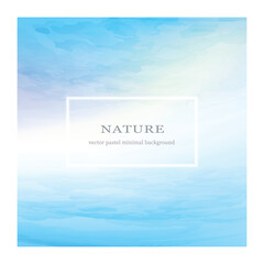 Square blue background with place for text. Light pastel design with watercolor texture. Suitable for advertizing, minimalist summer banner. 