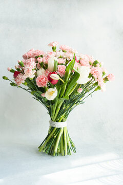 Beautiful carnation and tulip bouquet