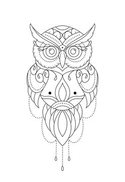 owl in a cage tattoo design 