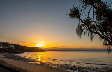 Sunrise at Langland Bay in Swansea, Gower, UK