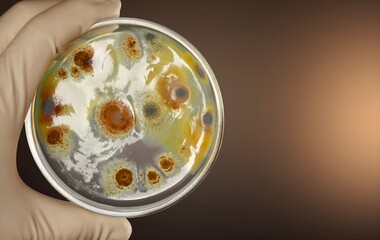 Sample culture microorganisms in Petri dish