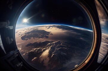 View Of Earth And Sun From Space Generative AI