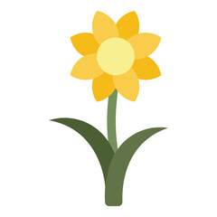 daffodil flower flat icon