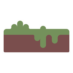 grass on top of soil flat icon